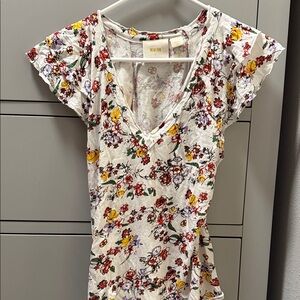 Maeve by Anthropologie Floral Short Sleeve Top